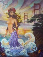 Surreal Figurative - San Francisco Moment - Oil On Canvas
